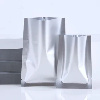 100Pcs Wholesal хранителни вакуумни торби Open Top алуминиево фолио опаковъчни торби за козметични ядки прах чай топлина печат проба торбички