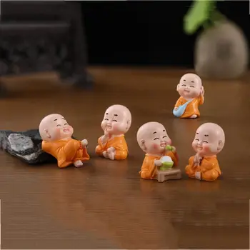 Мини фигурка будистки монаси кукли градина терариум миниатюри микро пейзаж декор декор дома декорации Буда Statu занаяти