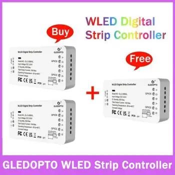 GLEDOPTO WLED лентов контролер LED осветява над 100 режима на динамично осветление DIY WiFi APP контрол 5-24V 800 IC RGB RGBW Няма нужда от хъб