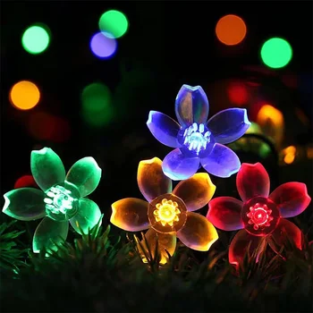 2024 Рим декорация цвете LED низ светлини вътрешен парти атмосфера Начало батерия цвете фея светлини завеси 464