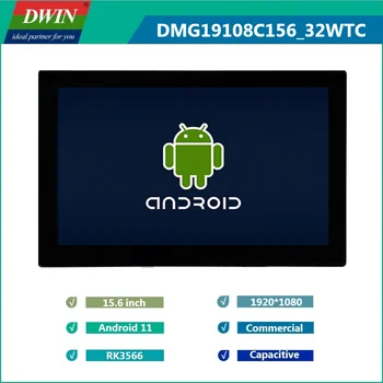 DWIN Ново пристигане 15.6 инчов Android дисплей 1920 * 1080 пиксел HD Android11 OS капацитивен сензорен екран IPS монитор LCD модул