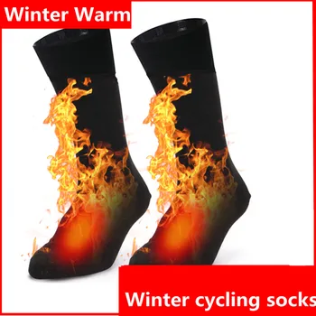 Зимни високотехнологични водоустойчиви и противоплъзгащи безшевниУдебелена изолация Колоездачни чорапи Интегрални формовъчни чорапи за велосипеди Външни Runni