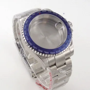 Bliger 40mm неръждаема стомана часовник случай сапфир стъкло годни NH34A NH35A NH36A ETA 2824 2836 PT5000 Miyota8215 автоматично движение