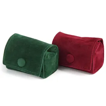 Опаковка за бижута Плътен цвят Малка кадифена мини пръстен кутия за жени Кутия за бижута Преносима кутия за обеци Чанта за съхранение на бижута