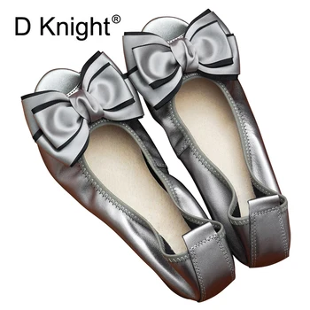 Sweet Bow Дамски балетни обувки Оригинални естествена кожа Open Toe Moccasin Жени Flats плитка уста Летни дамски мокасини