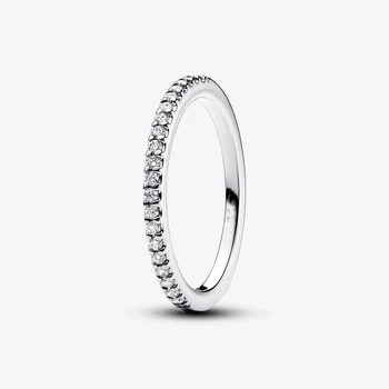100% 925 стерлинги сребро пенливи лента пръстен за жени сватбен подарък оригинални бижута аксесоари