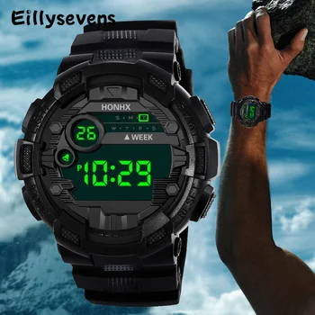 Мъжки спортен часовник на открито Led цифров часовник за мъже Студентски многофункционален гумен електронен интелигентен часовник Reloj Hombre