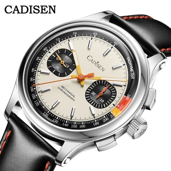 CADISEN Мъжки часовници Автоматичен механичен часовник за мъже ST19 Movt Chronograph Sport 100M водоустойчив сапфирен кристален ръчен часовник