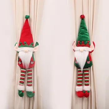 2бр Коледна украса завеса ключалката притежателя безлична двойка кукла задръжте закопчалка за дома декор декоративни аксесоари