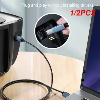 1 / 2PCS C към USB B 2.0 принтер кабел плетен принтер скенер кабел за MacBook Air Epson HP принтер скенер