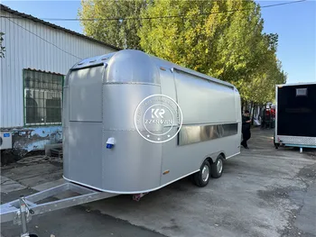 2024 Ново пристигане Алуминиев оксид материал Airstream храна камион кафе мобилен сладолед храна ремарке количка кухненско оборудване за продажба САЩ