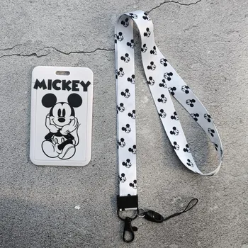 Disney Мики Мини висящи врата карта притежателя карта Стич карикатура лична карта черупка кожен случай автобус карта задръжте