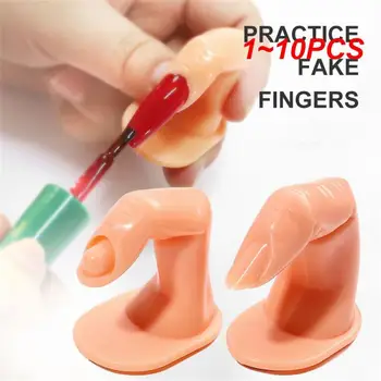 1~10PCS Пластмасови практика фалшив пръст нокти изкуство модел пръст инструмент дисплей регулируеми акрилни маникюр нокти инструменти за обучение