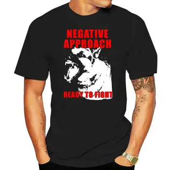 Негативен подход V1 Готов за борба Тениска Черен хардкор пънк Всички размери Мъже Печат Памучни O Neck ризи Top Tee Printed T Shirt