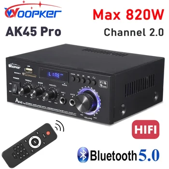 Високоговорител AK45 PRO Нов 12V 220V 110V HiFi цифров усилвател Максимална мощност 90Wx2 канал 2.0 Bluetooth съраунд звук AMP