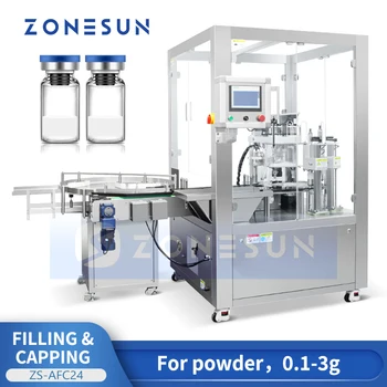 ZONESUN Автоматична машина за пълнене и затваряне на флакон за замразяване и затваряне на капачка Cap Feeder Шнек пълнител опаковъчна машина ZS-AFC24