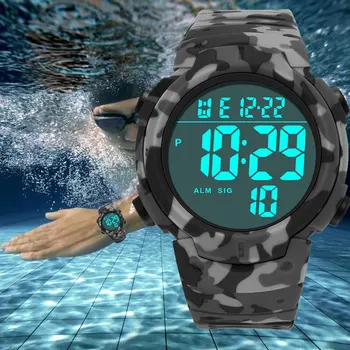 Обновен цифров мъжки часовник Военен водоустойчив ръчен часовник Светещ спортен цифров часовник Reloj de Hombre