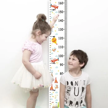 Преносима детска диаграма за измерване на височината Владетел стая декор стена декор стилен височина метър дървена рамка Начало орнаменти