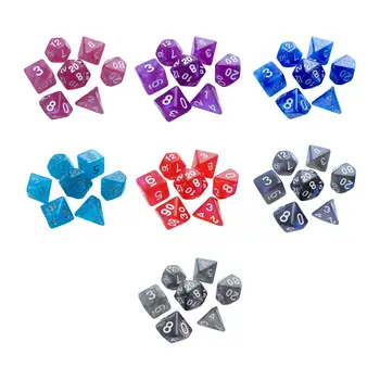 7 парчета игра зарове игра кубчета акрилни кубове многостенни зарове комплект за настолна игра игра на карти игра на маса ролева игра