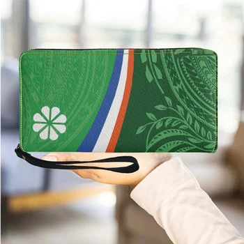 остров Маршал Куаджалейн флаг зелени жени портфейл многофункционален PU кожа дамски чантата с цип дълга кредитна карта съединител чанта