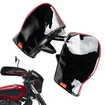Ръкавици за моторни шейни 1 чифт водоустойчиви зимни топли ръкавици Мотоциклетни ръкавици Маншони на кормилото за каране на велосипед през зимата