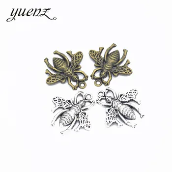 YuenZ 7бр 2 цвят Антична бронзова пеперуда Чар подходящ за гривни Колие висулка DIY метални бижута 26 * 25mm D247