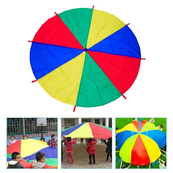 Игри Цветен чадър преносим парашут играчка екип детска градина открит отдих леки играчки