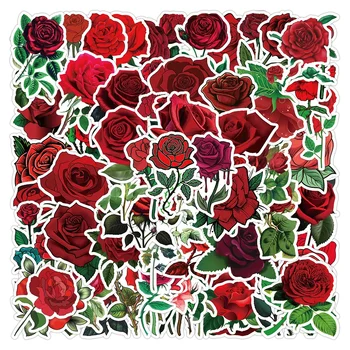 50/100Pcs Цветя ретро романтична червена роза графити стикери стикери деца играчка DIY дневник куфар скрапбук телефон лаптоп велосипед