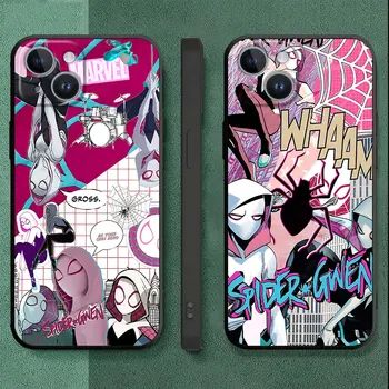 Капак броня Marvel Spider Man Gwen силиконов калъф за Apple iPhone 8 Plus 15 Pro Max XR XS X SE 12 Mini 13 14 11 Pro 7 6s