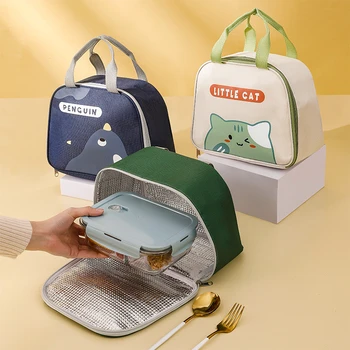 Cartoon обяд чанта топлоизолирани Bento торбичка вечеря контейнер преносим охладител голяма пазарска чанта за съхранение на храна за пикник училищната работа