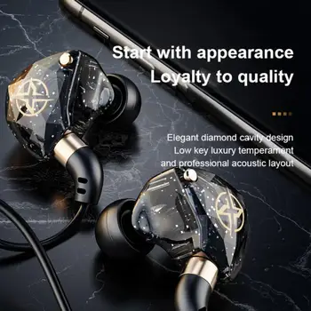 Слушалки Бас в ушите Hifi кабелна слушалка за намаляване на шума спортни слушалки Универсални 3,5 мм жични геймърски слушалки за телефони
