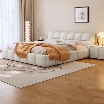 висок клас бляскави рамки за легло Queen модерна бяла платформа табла с две легла рамка безопасна многофункционална Camas мебели за дома