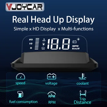 Vjoycar Ново огледало HUD R3 Head Up дисплей OBD2 габарит автоматичен дисплей скорост на автомобила RPM напрежение проектор KMH MPH консумация на масло
