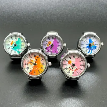 пръстен часовник еластичен разтеглив метална лента малки кварцови часовници за жени мъж пръст Reloj хип-хоп лукс нов джоб бижута