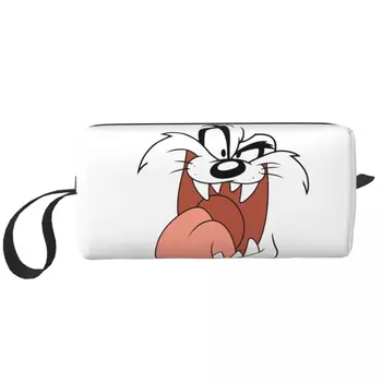 Taz Луда усмивка Тасманийски дявол грим чанта торбичка цип карикатура козметична чанта пътуване тоалетна чанта организатор съхранение чанта голям