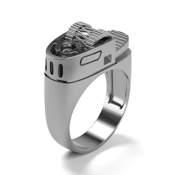 Реколта сребро творчески запалка форма пръстен мъжки пънк мода Kpop двойка машини пръстени хип-хоп показалеца пръстен бижута подарък