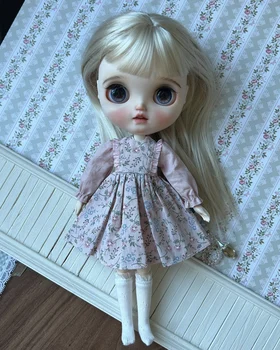 Blythe кукла дрехи рустикална рокля Многоцветна ръчно изработена рокля за кукла Барби Blythe 28-30 см OB22 OB24 AZONE аксесоари ...