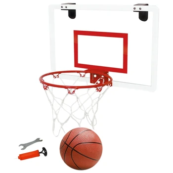 Детски отскок комплект висящи баскетболна стойка безплатно пробиване прозрачен малък отскок