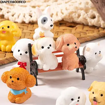 Микро мини куче миниатюри фигурки смола куче украшение кукла подаръци за детски играчки настолен модел DIY аксесоари за декорация на дома