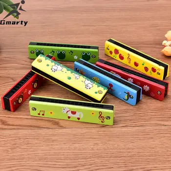 IRIN карикатура рисувани дървени хармоника деца музикални образователни музикални играчки инструмент образователни случаен цвят