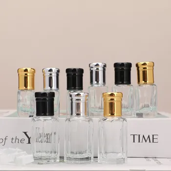 Етерично масло ролка бутилки 3ml 6ml 12ml стъклени ролкови бутилки със сребърен / златен капак празни парфюмни бутилки контейнери Стъклен флакон