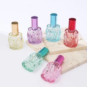 10ml цветна стъклена бутилка за парфюм 10ml малка проба преносим парфюмен пулверизатор за многократна употреба ароматна пръскачка козметични спрей флакони