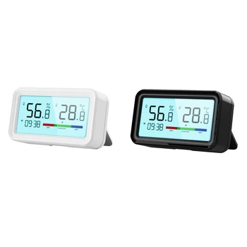 Tuya Smart Wifi сензор за температура и влажност Безжичен термометър Хигрометър с LCD Домашна аларма за дистанционно свързване