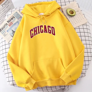 Чикаго американски град печат качулки за мъже Harajuku топло суитчър графичен разкошен пуловери реколта модаhoodie мъжки