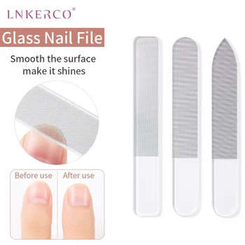 Lnkerco Професионални пили за нокти Нано стъкло шлифоване полиране файлове Прозрачен пила за нокти шлифовъчно оборудване Инструменти Маникюр изкуство