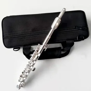 Висококачествен материал бяла мед Посребрен ключ piccolo C инструмент