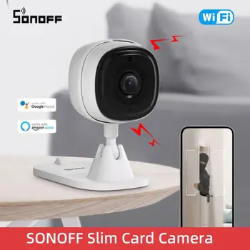 Нова SONOFF CAM Slim WiFi интелигентна домашна охранителна камера 1080P HD аларма за движение Двупосочна аудио сцена за Alexa Google Assistant