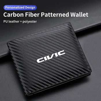 Carbon Fiber кожа Rfid карта притежателя джоб мъже портфейли пари чанта за Honda Civic Accord Fit City Vezel CRV Odyssey Pilot Jazz