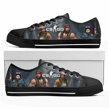Cartoon Game Counter Strike Global Offensive Low Top Sneakers Womens Mens High Quality Shoes Casual Tailor Made Canvas Sneaker