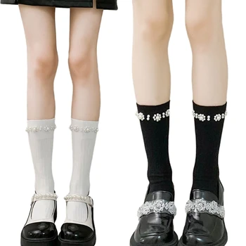 Pearl коляното високи чорапи Лолитас теле чорапи JK униформа коляното чорапи памук чорапи на едро